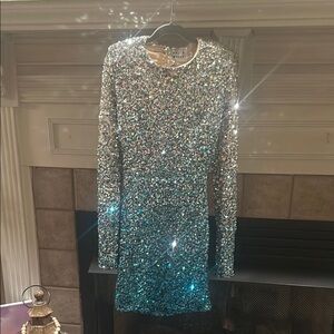 Sequin Long Sleeve Dress